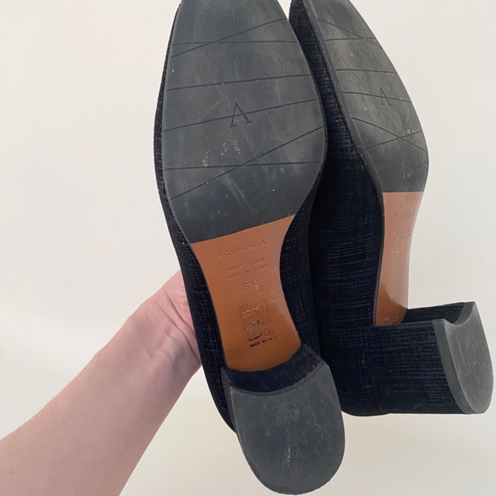 Aquatalia Blue Velvet Loafer Heels - Picture 7 of 7